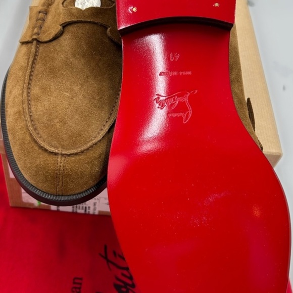 Men's Christian Louboutin penny loafers , Brown Rhea Suede . Size 41 - Picture 9 of 9